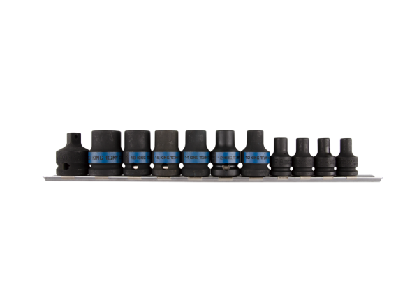 ZESTAW NASADEK UDAROWYCH 3/8" + 1/2" 11cz. KRÓTKIE E5 - E20, SZYNA King Tony