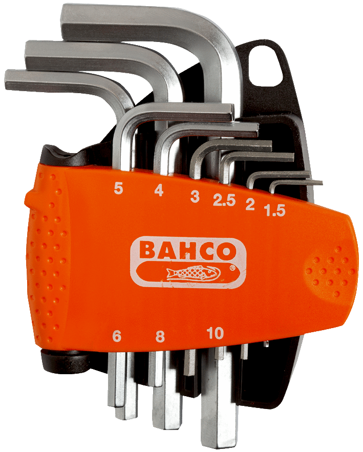 Zestaw kluczy imbusowych niklowanych, metrycznych, 9 sztuk, rozmiary: 1.5, 2, 2.5, 3, 4, 5, 6, 8, 10 mm BAHCO