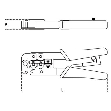 Szczypce do zaciskania końcówek kabli z mechanizmem zapadkowym, 1601/PC Beta