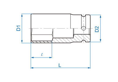 NASADKA DŁUGA UDAROWA CIENKOŚCIENNA 3/4" 30mm x 90mm, 6-kąt King Tony