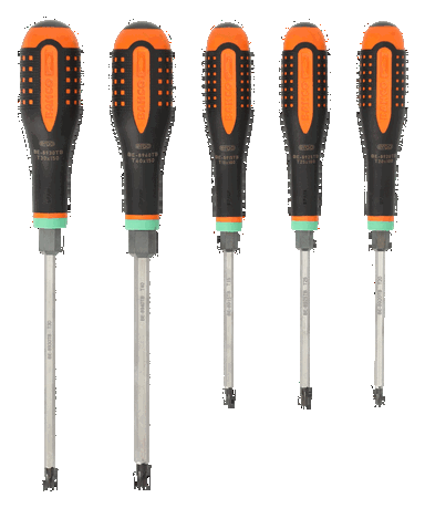 Zestaw wkrętaków przelotowych ERGO™ do śrub TORX® z 6-kątnym trzpieniem, 5 sztuk BAHCO