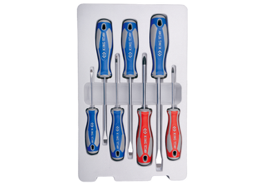ZESTAW WKRĘTAKÓW 7 cz. KRZYŻAK PH No.1 x 80, No.2 x 100, PŁASKIE 3 x 75, 4 x 100, 5,5 x 125, 6,5 x 150, 8 x 175 King Tony