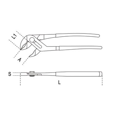 Szczypce nastawne Poligrip lakierowane, 175 mm, max. otwarcie 36 mm, 1048VN/175 Beta