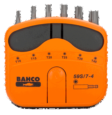 Zestaw bitów wkrętaka 7 szt. TORX T10-T40 z uchwytem BAHCO