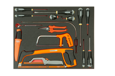 Wkład narzędziowy z wkrętakami i narzędziami tnącymi - 16 elementów BAHCO
