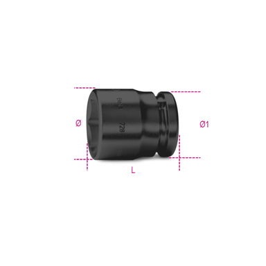 Nasadka udarowa 3/4" 6-kątna 7/8" fosforowana, 728AS Beta