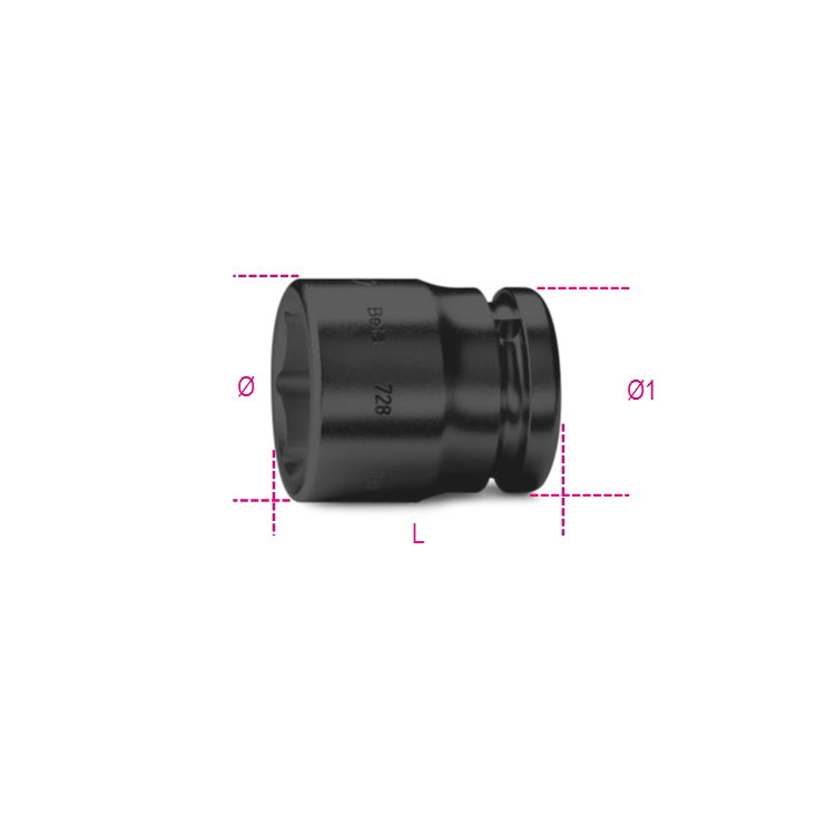 Nasadka udarowa 3/4" 6-kątna 15/16" fosforowana, 728AS Beta