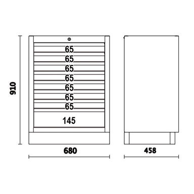 Moduł stały 8 szuflad do systemu C45PRO, 4500/C45PRO/M8 Beta