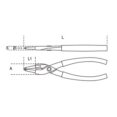 Szczypce do pierścieni segera 140 mm dla średnic 12-25 mm, 1032 Beta