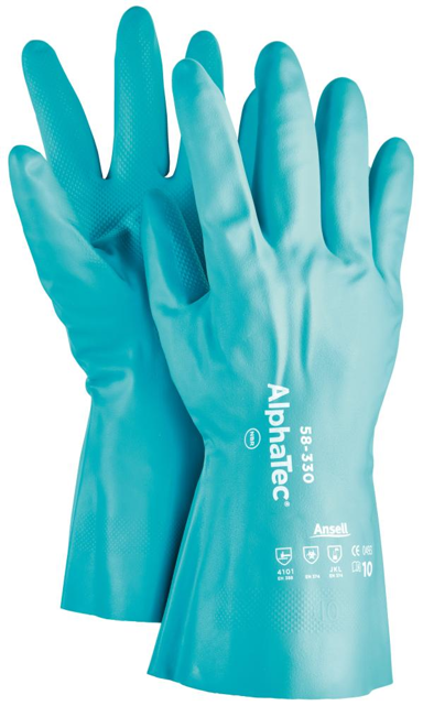 Rękawice chemiczne AlphaTec AQUADRI 58-330 z powłoką nitrylową, rozmiar 9 Ansell