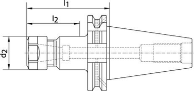 Oprawka do tulejek zaciskowych,krotka, DIN69871ADB SK40-ER16, HAIMER