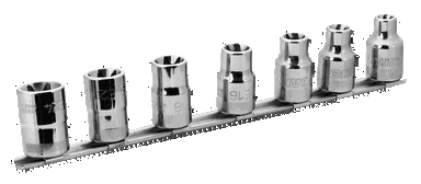 Nasadki 1/2" TORX, zestaw 7 szt. na szynie BAHCO