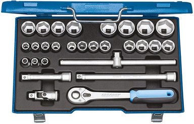 Zestaw nasadek 1/2", 6-kątnych, 28-cz. 19VMU-10,  GEDORE