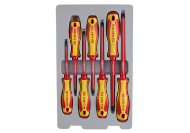 ZESTAW WKRĘTAKÓW IZOLOWANYCH 7 cz. KRZYŻAK PH No.1, No.2, No.3, PŁASKIE 4 X100, 5,5 x 125, 6,5 x 150, 8 King Tony
