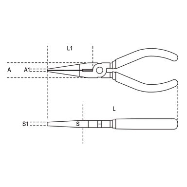 Szczypce płaskie chromowane 160mm, 1162/160 Beta