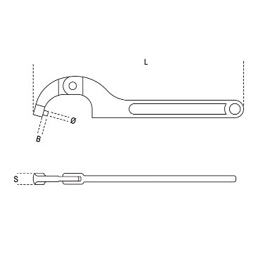 Klucz hakowy przegubowy 80-120 mm z okrągłym bolcem 6 mm, 99ST Beta