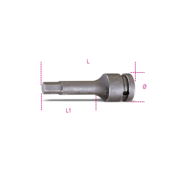 Nasadka trzpieniowa udarowa 1/2" 6-kątna 17 mm, 720ME Beta