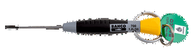 Wkrętak płaski precyzyjny 1.5 mm x 0.25 mm x 50 mm z pierścieniem ze stali nierdzewnej BAHCO