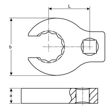 Klucz pazurowy oczkowy półotwarty 1/4" rozmiar 10 mm BAHCO