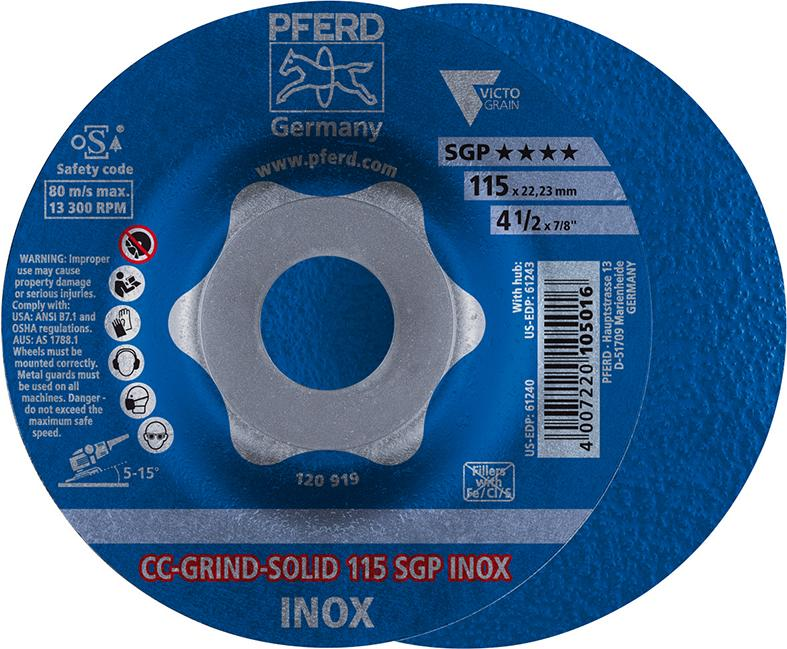 Sciernica tarcz.CC-GRIND Solid SGP INOX 115mm PFERD