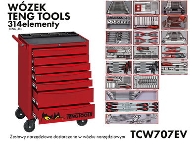 Wózek narzędziowy 314 elementów Teng Tools