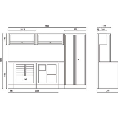 Zestaw mebli warsztatowych systemu RSC55, 5500/C55AB Beta