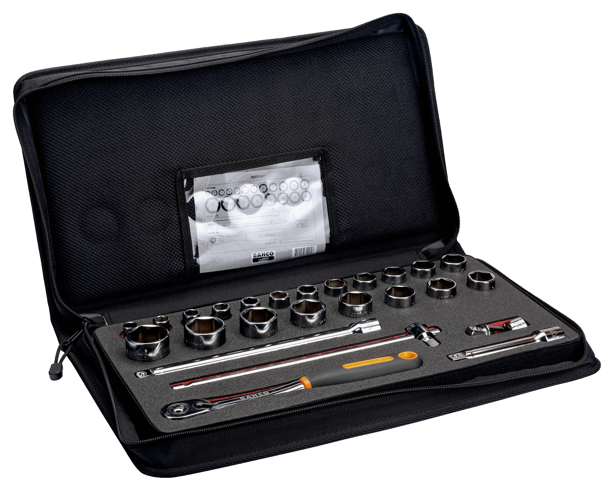 Nasadki 1/2'' Hex 25 elementów w etui materiałowym BAHCO