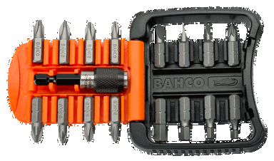 Zestaw bitów wkrętaka PH,PZ,HEX,SL i uchwyt magnetyczny - 17 szt. BAHCO