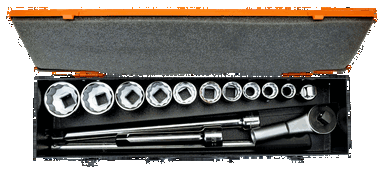 Zestaw nasadek 3/4", 15 elementów, 12-kątne, metryczne BAHCO
