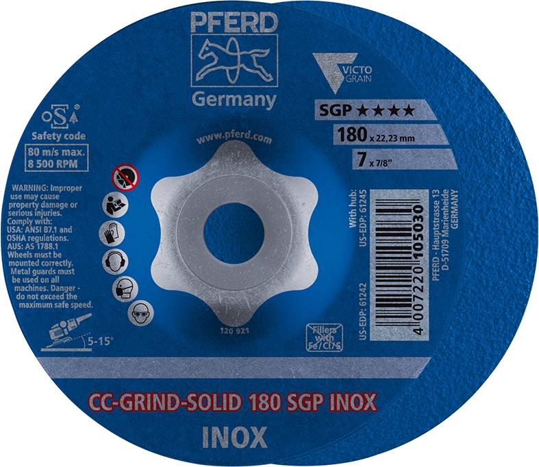 Sciernica tarcz.CC-GRIND Solid SGP INOX 180mm PFERD