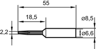 Grot lutowniczy, dlutowy,0832EDLF 2,2mm SB Ersa