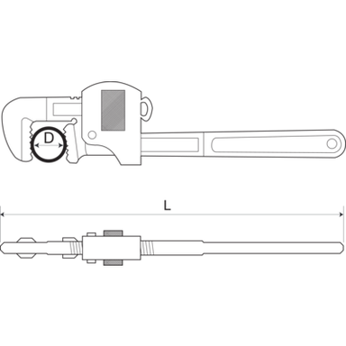 Klucz do rur Heavy Duty 14", nieiskrzący AL-BR BAHCO