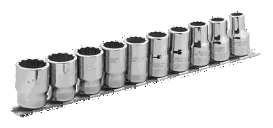 Nasadki 1/2", zestaw 10 szt. na szynie BAHCO