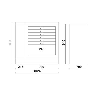 Szafka warsztatowa z 7 szufladami RSC55 1024x970x700 mm, szara, 5500/C55BG/1 Beta