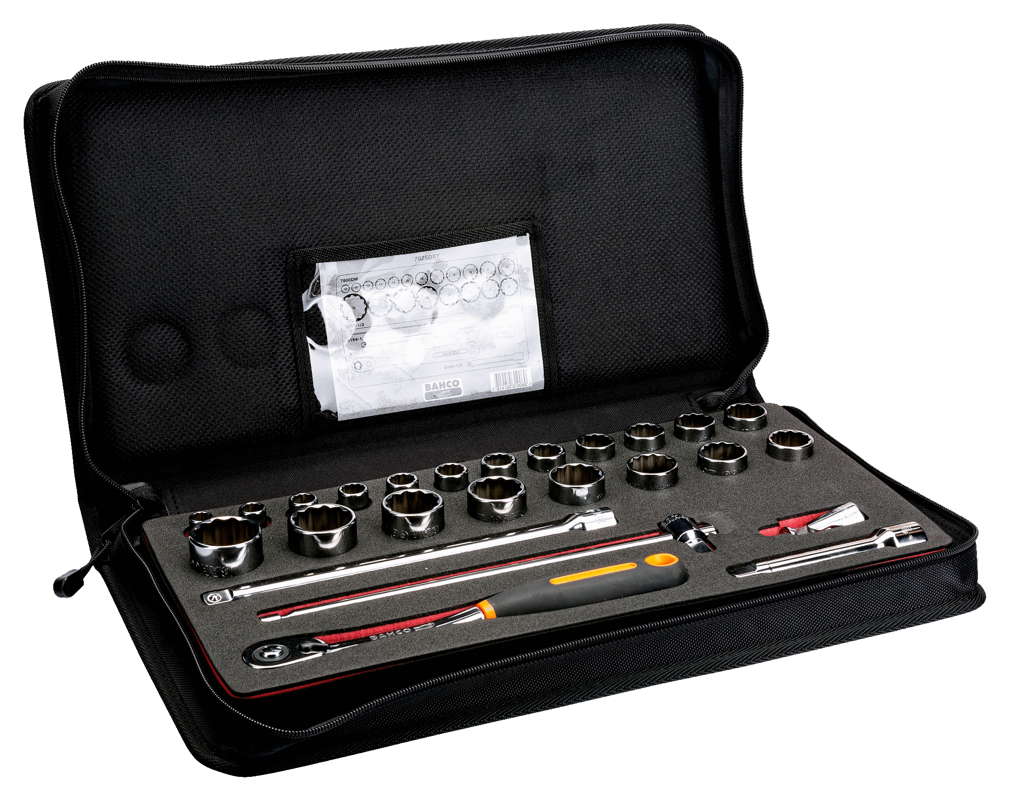 Nasadki 1/2'' Bi-Hex 25 elementów w etui materiałowym BAHCO