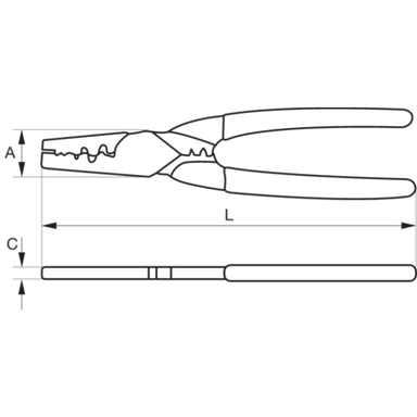 Szczypce do zagniatania końcówek kabli 0.5-2.5 mm² BAHCO