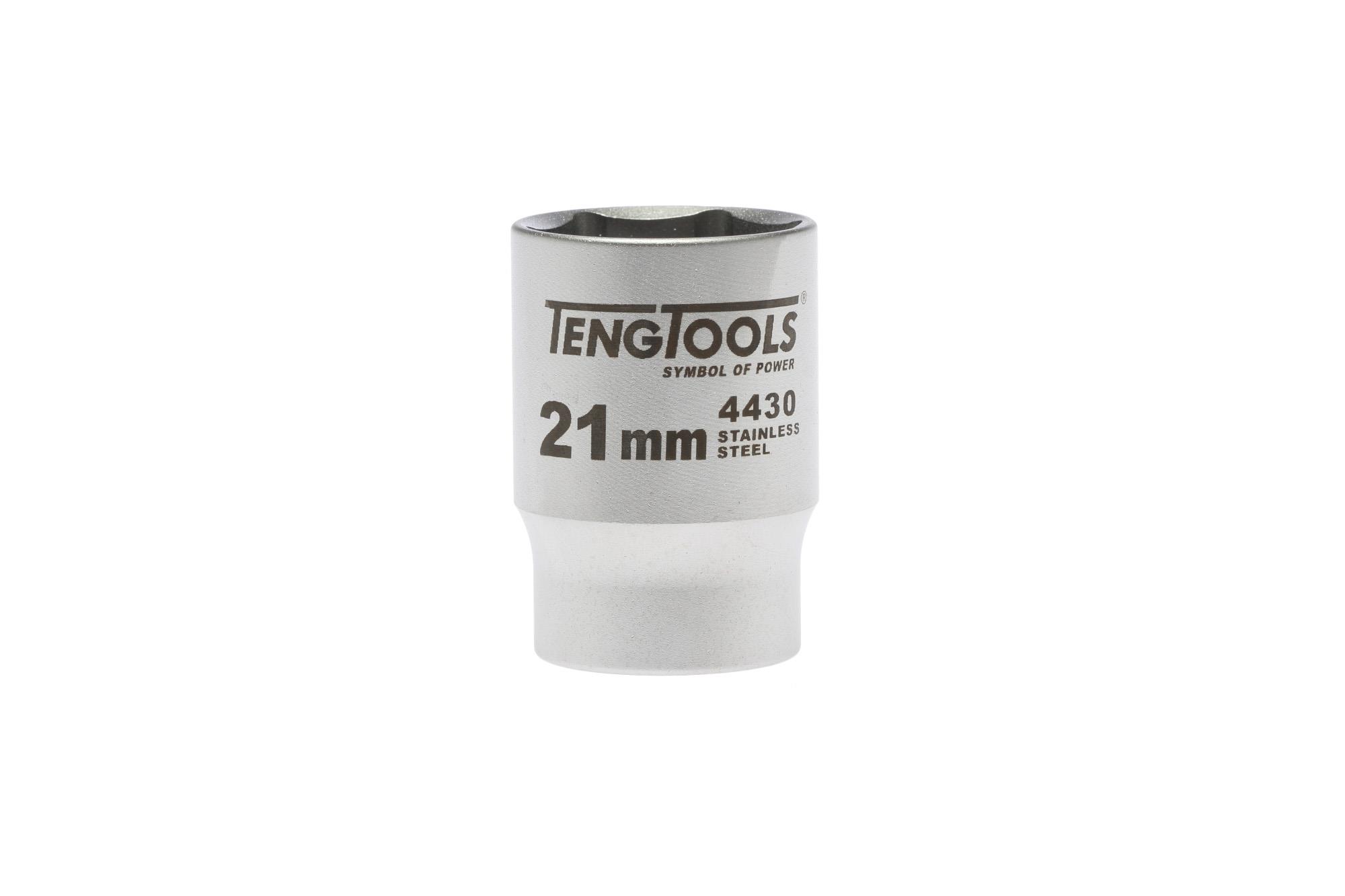 Nasadka 6-kątna nierdzewna z chwytem 1/2" 21 mm Teng Tools