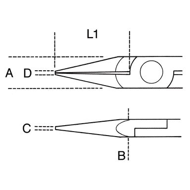 Szczypce półokrągłe dla elektroników 140 mm, 1175BM Beta