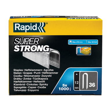 Zszywki Rapid nr 36 (12 mm) do kabli – bardzo wytrzymałe - opakowanie 5000 szt.