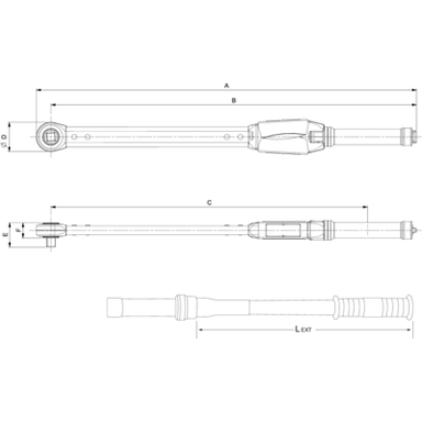 Klucz dynamometryczny 500-1500 Nm, ze stałą grzechotką 1" 75P1-1500 BAHCO