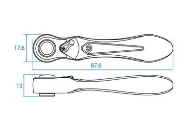 GRZECHOTKA MINI 1/4" 60 ZĘBÓW Z UCHWYTEM DO BITÓW 1/4" 87.6mm + UCHWYT 1/4 King Tony