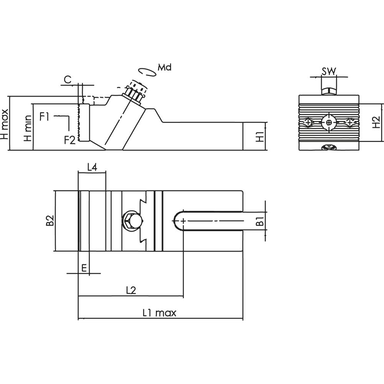 Stabilny docisk boczny 6497F, wielkość 19 AMF