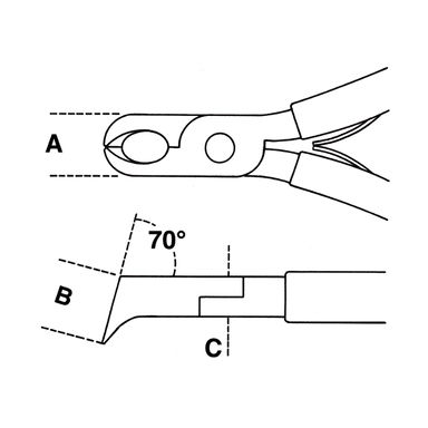 Szczypce tnące ukośne elektroników z długimi szczekami 130 mm, 1191BM/L Beta